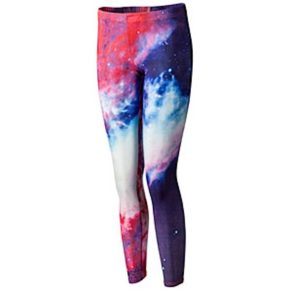 NEW Thinkgeek Pink & Purple Galaxy Printed Leggings One Size - Picture 1 of 7